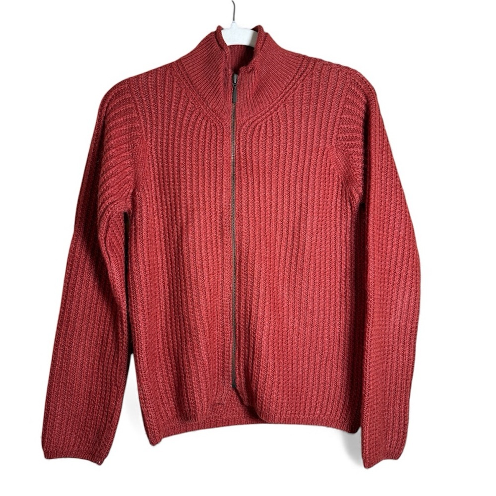 Alpaca 111 Classic Crew Rib Knit Zip Cardigan Sweater Baby Alpaca & Silk XS